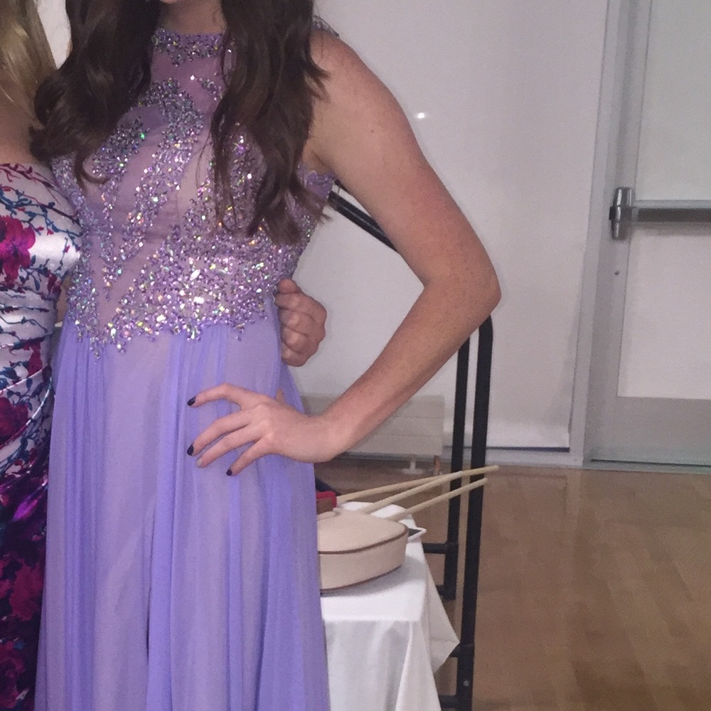 Purple sequin long dress
